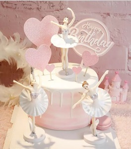 <span class=keywords><strong>Ballet</strong></span> Girl Topper para tarta de feliz cumpleaños adornos Material niña juguete muñeca bailando plástico hornear cumpleaños fresco Día de la madre - Product Image 3