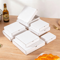 Boîte à pizza en gros, personnalisable avec logo de marque et motifs artistiques, emballage alimentaire jetable pour plats à emporter