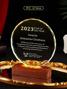 थोक उच्च गुणवत्ता वाले क्रिस्टल ट्रॉफी पुरस्कार लकड़ी आधार के साथ अनुकूलित खाली पट्टिका ग्लास क्रिस्टल ट्रॉफी - Product Image 4