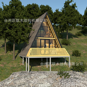 Cabane en bois en forme de A pour l'extérieur, bois traité thermiquement, style moderne, maison d'été pour le camping - Product Image 2