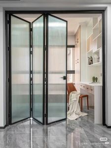 Porte coulissante pliante en aluminium et verre sur mesure pour balcon, jardin, entrée, buanderie, salon, cour - Finition étanche - Product Image 3