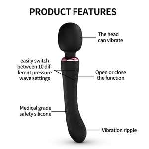OEM/ODM recargable doble cabeza AV <span class=keywords><strong>Stick</strong></span> masturbador femenino fuerte vibración G-Spot estimulación del clítoris vibrador varita juguetes sexuales - Product Image 4