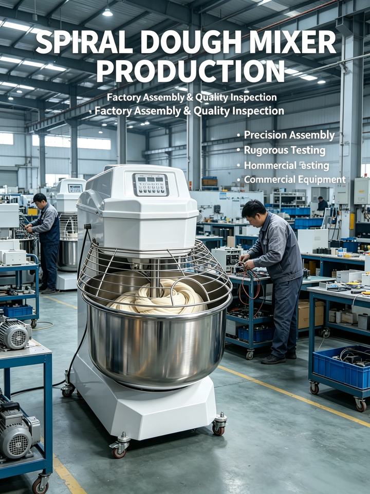 Bread Bakery Spiral Dough Mixer, Digital Control Dual speed Dough ...