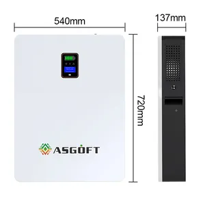 ASGOFT 10kwh锂混合逆变器电源价格壁挂式太阳能批发小型低voltage-10kwh家用储能电池