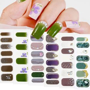 14 bandes d'autocollants pour ongles en gel d'automne, couverture complète, motif <span class=keywords><strong>léopard</strong></span>, bandes d'autocollants pour ongles, fabrication d'<span class=keywords><strong>art</strong></span> d'ongles DIY - Product Image 5