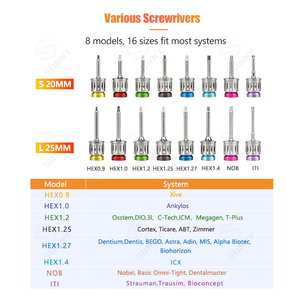 Dental Implant Torque Wrench <b>Screwdriver</b> Prosthetic Kit Dental Equpiments 16pcs - Product Image 6