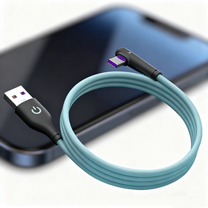 <span class=keywords><strong>C</strong></span>âble <span class=keywords><strong>USB</strong></span> de type <span class=keywords><strong>C</strong></span> en silicone liquide de qualité supérieure, <span class=keywords><strong>coudé</strong></span> à 90 degrés, <span class=keywords><strong>USB</strong></span> A vers <span class=keywords><strong>USB</strong></span> <span class=keywords><strong>C</strong></span>, en angle avec gaine en TPE pour téléphones mobiles et jeux - Product Image 1