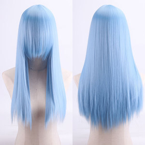 วิกผมคอสเพลย์แบบยาวตรง หลายสี ทรงผมแสกข้าง ยาว 60 ซม. พร้อมตาข่ายสีชมพู ใช้ได้หลากหลายโอกาส - Product Image 4