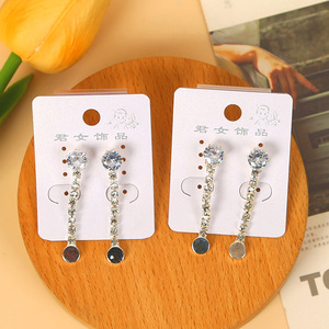 Crystal Flower Drop <b>Earrings</b> Stainless Steel Posts Claw Setting Party Jewelry 925 Silver Needle Elegant Tassel Design - Product Image 2