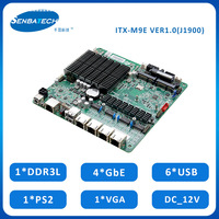 Placa Base Industrial ITX-M9E 4 Lan J1900 DDR3L 6 USB COM PS2 Mini-PCIE WIN Linux para Firewall, Router y Seguridad de Red