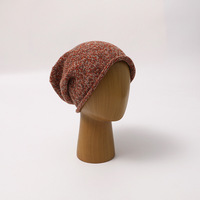 Bonnet en pure laine pour femme, tricoté épais, multicolore, chaud pour l'hiver, style pull, avec blocs de couleur et motif jacquard