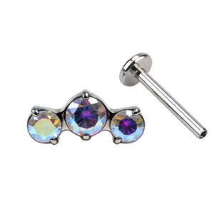 Cartouche de perçage corporel en titane F136 en gros, perçage d'oreille, avec zircon interne, clou de cartilage d'oreille, anneau de lèvre, bijoux de perçage - Product Image 6