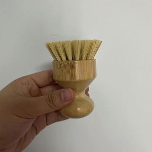 Wholesale Eco-friendly Short Handle Bamboo Palm <b>Scrub</b> <b>Brush</b> for Kitchen Sink Cleaning Dishes Pots Pans - Product Image 4