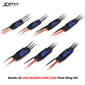 ZTW <span class=keywords><strong>Beatles</strong></span> G2 20A/30A/60A/80A/100A/120A ESC Brushless 32 bits 2-6S SBEC 5V/6V SMR Frein inversé pour avion RC et drone à voilure fixe - Product Image 1