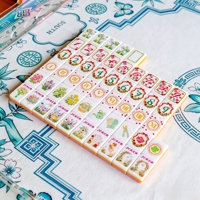 Ensemble de Mahjong américain rose de luxe, jetons de Mahjong portables pour les soirées de jeu en famille et les divertissements à domicile