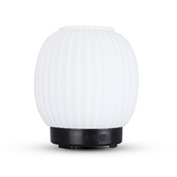 Diffuseur d'arômes en céramique côtelée verticale, humidificateur ultrasonique à base de bois, veilleuse LED chaude, vente en gros pour la maison, logo personnalisé