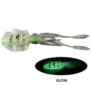 Kleuren Lichtgevende Inktvisrokken Vissen Lokt Isca Kunstmatige Trollen Lokken Plastic Softbait Visgerei Glow Octopus Lokken