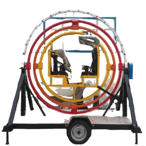 Funfair Attractions Kids' Fiberglass Exercise Equipment-Human Gyroscope with Trailer for Garden & Trampoline Park Use