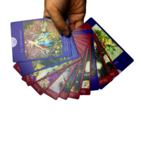 Personnalisé Noir et Or Acheter de Haute Qualité Dark Egyptian Oraclefoil 12x7cm Wholesale Rider 2023 Marseille Tarot Cards With Guidebook