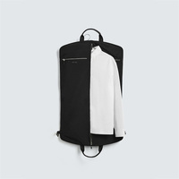 Maßgefertigter Logo-Anzugträger, Modischer Großer Faltbarer Kleidersack, Schwarze Reisetasche für Herren, Kleiderhülle aus Nylon mit Ledergriffen