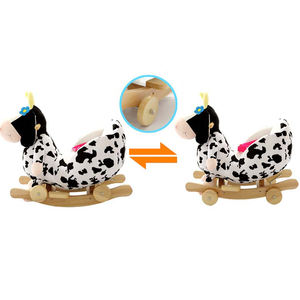 Custom plush stuffed animal <strong>rocking</strong> chair ride on toy Xiyuan with wheels 100% polyester <strong>&</strong> wooden support - Product Image 3