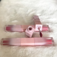 Baume à lèvres et rouge à lèvres liquide 2-en-1 double tête, hydratant minéral, résistant à l'eau, marque privée