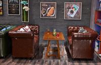 Ensemble de restaurant de style rétro européen, canapé bar et café avec thème thé au lait, musique et whisky, chaises de tables occidentales