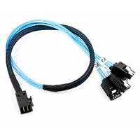 Câble de raccordement avant Mini SAS HD SFF-8643 vers 4 SATA 7 broches 1M pour serveur HBA RAID