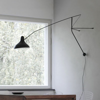 Serge Mouille MCL Trépied Table Lampe De Bureau Bar Studio Applique Murale avec Abat-Jour Blanc Cassé pour Salle De Bains Source De Lumière LED