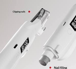 Coupe-ongles rechargeable pour animaux de compagnie, 2 en 1, en acier inoxydable, portable, silencieux, avec lumière LED - Product Image 3