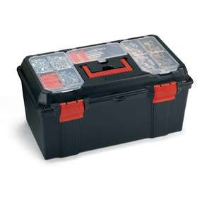 TERRY - 1001355 Caja de herramientas con bandeja y organizador en la tapa-Negro/Rojo-EAN 8005646013553 Cajas de herramientas de plástico - Product Image 1