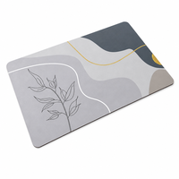 Tapis de douche pliable géométrique super absorbant, résistant au feu, antidérapant, séchage rapide, en polyester fabriqué à la machine pour la maison et la salle de bain