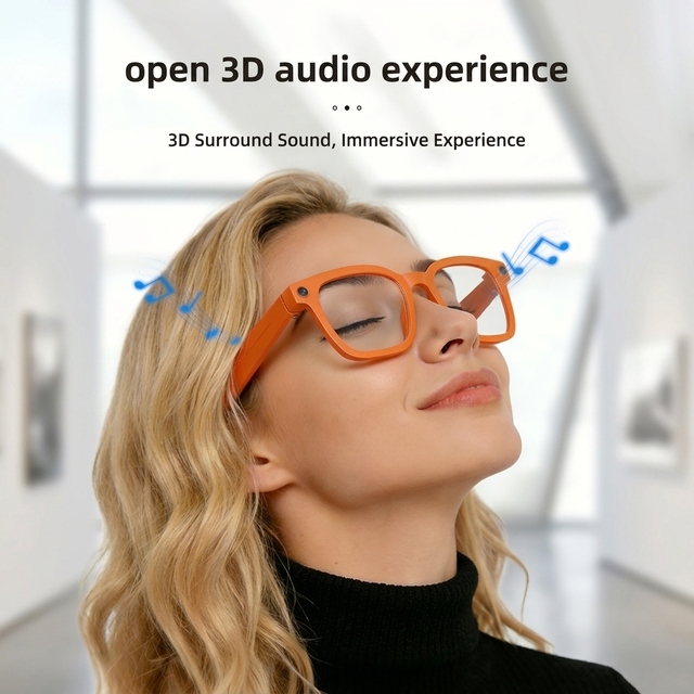 Smart Audio Glasses AI Voice Assistant IP68 Waterproof 1200P HD Camera Image Recognition Stereo Music Playback Handsfree Calling