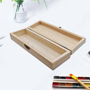 תיבת אחסון עיפרון מעץ לא גמורה עבור מוצרי דייר מחסן ידני ללא ציור - Product Image 6