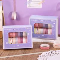 Set di 20 Rotoli di Nastro Washi Artigianale Edizione Base in Scatola, Nastro Washi in Carta Colorata Stile Retrò