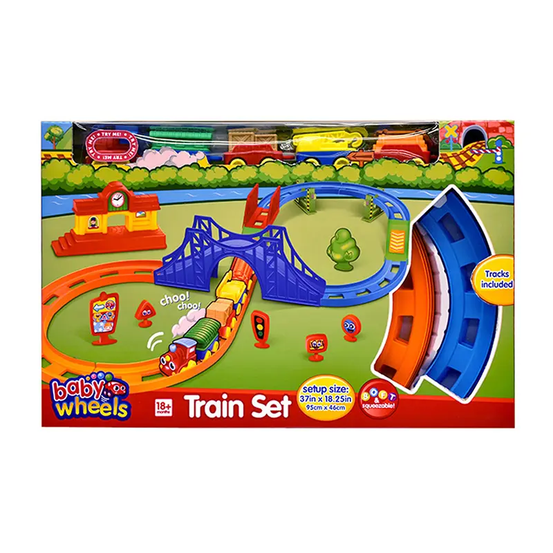 Ruolo educativo fai finta di giocare giocattoli per bambini Baby Toddler modello di treno in plastica Road Racing stazione ferroviaria Train Track Toy