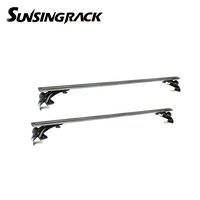 Sunsing Barre de toit universelle pour voiture à charge lourde pour berline SUV avec barre transversale en aluminium 3 crochets Taille 120-137 cm Accessoires 4x4