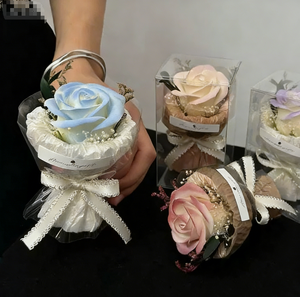 ช่อดอกไม้จิ๋วธีมดอกไม้ DAMAI กุหลาบ ทานตะวัน ดอกไม้ประดิษฐ์อบแห้ง สำหรับกล่องของขวัญ ตกแต่งงานวันเกิด - Product Image 1