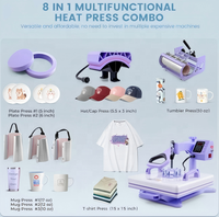 Nouvelle presse à chaud semi-automatique 5-en-1 élégante et stylée 38x38cm, violette et blanche, pour sublimation professionnelle, tasses, t-shirts, DIY