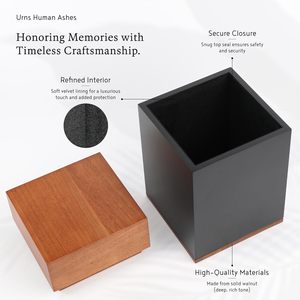 Timeless Walnut Wood Handcrafted Rectangular Cremation Urn for Adult Human&amp;<strong>Pet</strong> <strong>Ashes</strong> Memorial Keepsake <strong>Box</strong> - Product Image 2