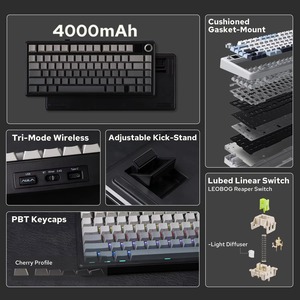 Tastiera da Gaming AULA F75 MAX RGB, Layout 75%, Montaggio Gasket, Hot-Swappable, Tri-Mode, Tastiera Meccanica per Ufficio, Casa e Gaming - Product Image 3