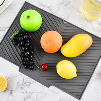 Tapis de table en silicone résistant à la chaleur, antidérapant, protège-comptoir de cuisine pour assiettes, tasses, bols, vaisselle