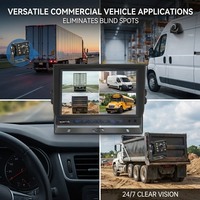 Système DVR pour camion 4 canaux 7 pouces haute luminosité 700 nit | 1080P Max 256 Go SD | Caméra de recul étanche CE FCC RoHS avec fonction Time Lapse pour le stationnement