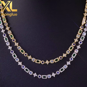 New 6mm <b>Iced</b> <b>Out</b> Star <b>Chain</b> Bangles Colorful Geometric Zircon Claw Setting Unisex Hip Hop Fine Jewelry - Product Image 6