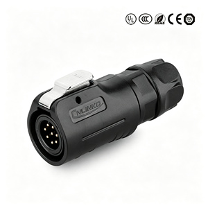 Connecteur étanche LP12 M12 7/8 broches en plastique PBT, prise d'alimentation 3A, fiche circulaire pour connexion de signal LED extérieur IP67 - Product Image 4