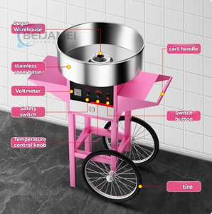 Machine à Barbe à Papa Mobile sur Roues avec Tiroir de Rangement et Contrôle de Température pour les Entreprises de Restauration Ambulante - Product Image 4