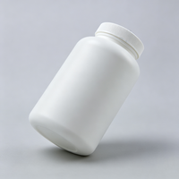 Flacon cylindrique en HDPE blanc pour médicaments avec bouchon blanc |   Boîte à pilules vide de taille personnalisée pour vitamines, comprimés et compléments alimentaires