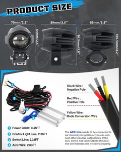 Yosovlamp, faros LED para motocicleta, 40W, focos de dos colores blancos y amarillos, 4000LM, venta directa de fábrica - Product Image 3