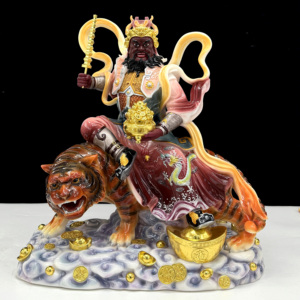 <span class=keywords><strong>Figurine</strong></span> du maréchal taoïste Zhao Gongming, Dieu de la richesse <span class=keywords><strong>militaire</strong></span> Wu Caishen, montant sur un tigre noir, Décoration porte-bonheur pour magasin de richesse - Product Image 5