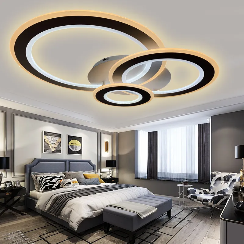 Zhongshan Surface Mounted Acrylic Aluminum Black Ceil Lighting Modern Living Room Kids LED Ceiling Lamp